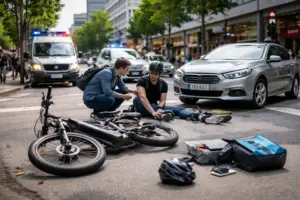 מי אשם כשאין ביטוח ברור בתאונת אופניים חשמליים: נהג רכב, רוכב, עירייה או חברת שליחויות